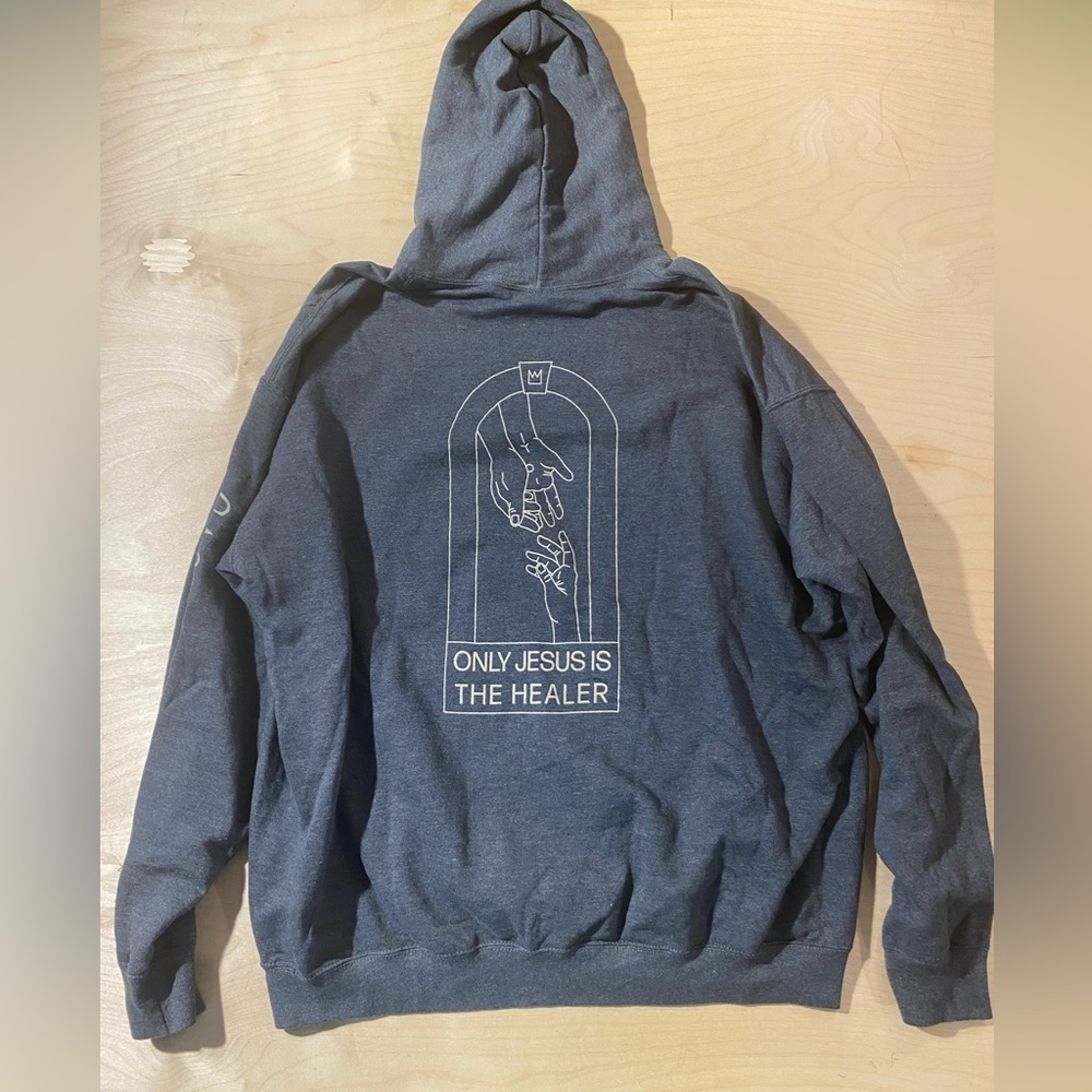 Gray Hoodie with Text Design on Port & Company Tag 2XL (PH) - Picture 11 of 13